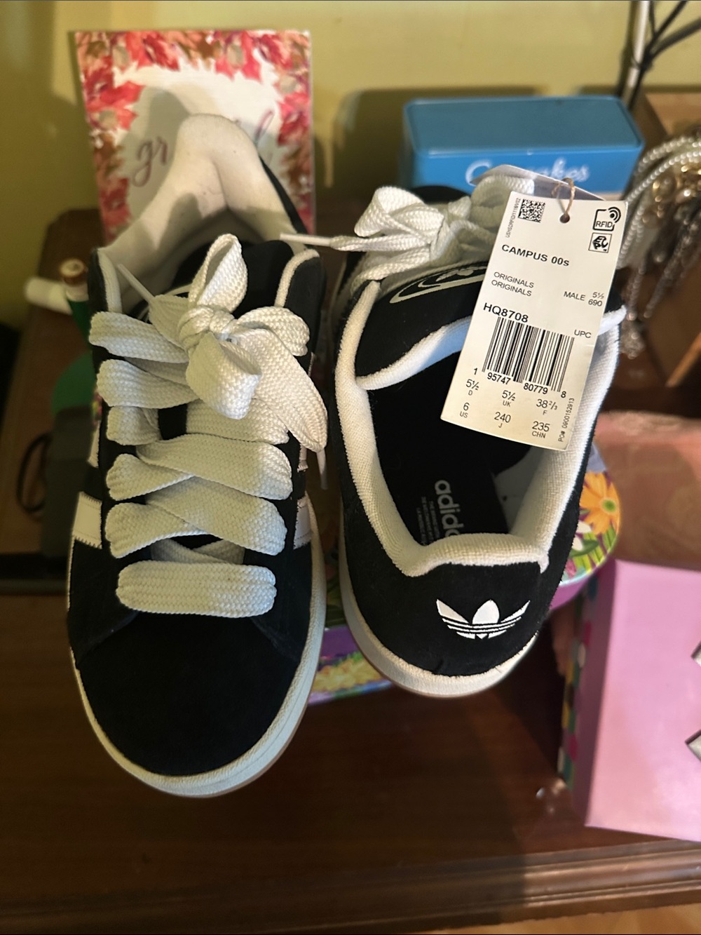 adidas Black and White Men/Women's Campus Sneakers